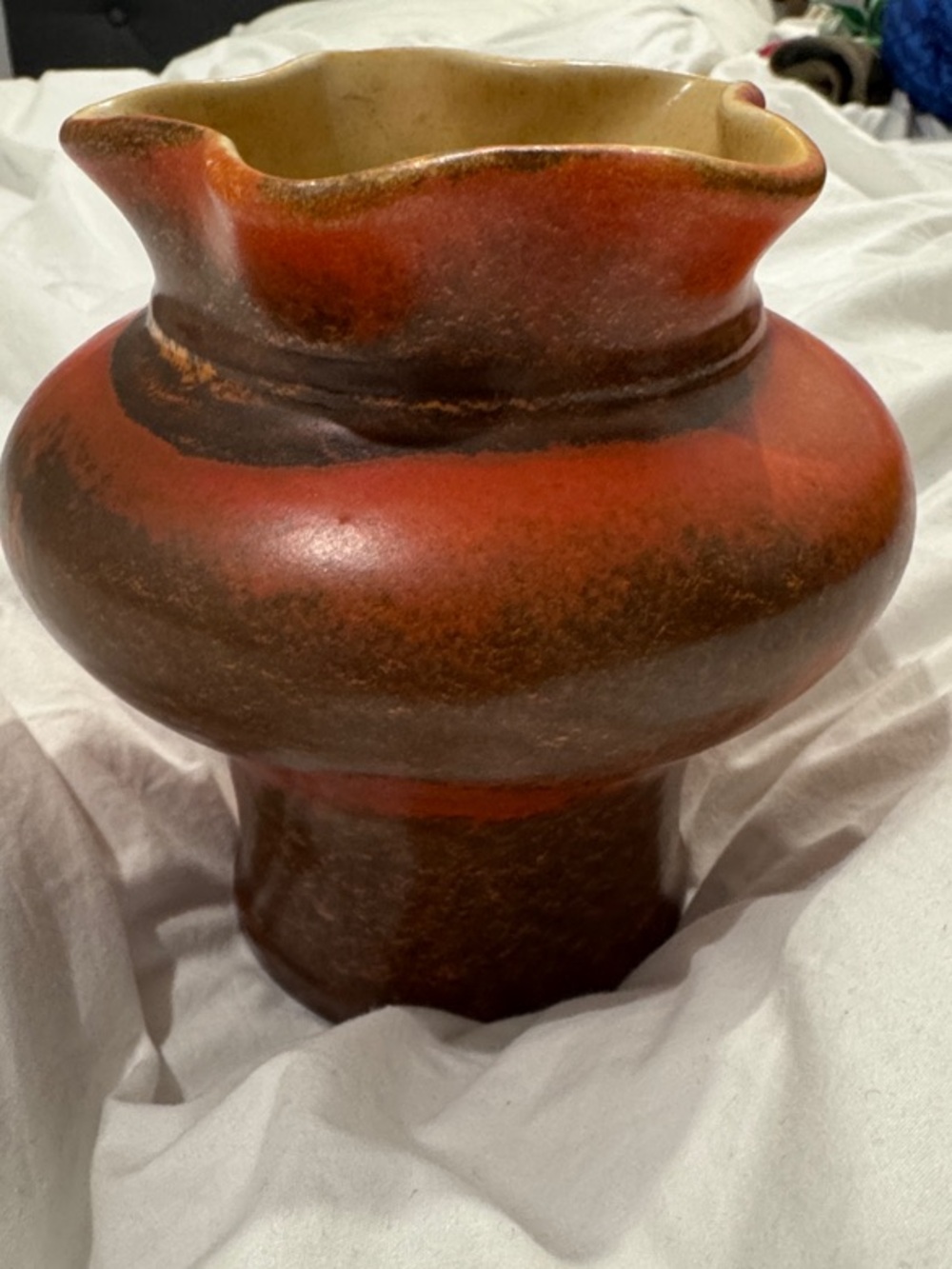 Rust Red Decorative Ceramic Vase by